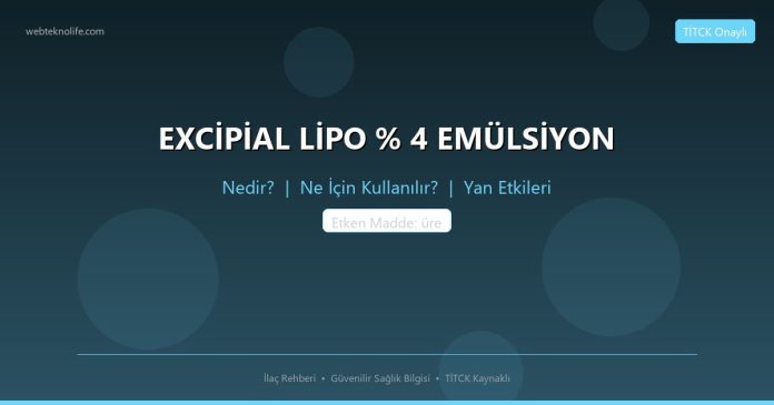 EXCİPİAL LİPO % 4 EMÜLSİYON nedir ne işe yarar - ilaç bilgisi