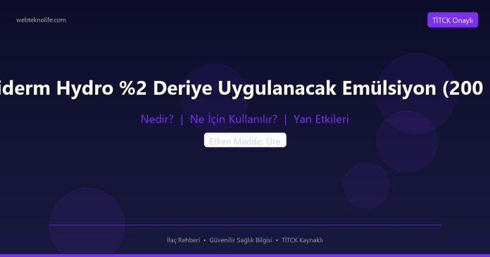 Exciderm Hydro %2 Deriye Uygulanacak Emülsiyon (200 mL) nedir ne işe yarar - ilaç bilgisi