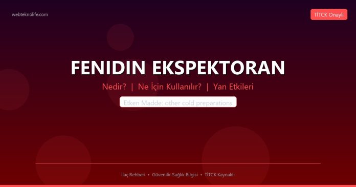 FENIDIN EKSPEKTORAN nedir ne işe yarar - ilaç bilgisi