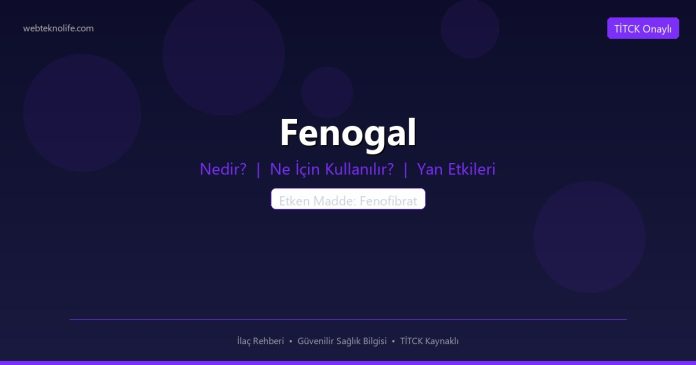 Fenogal nedir ne işe yarar - ilaç bilgisi