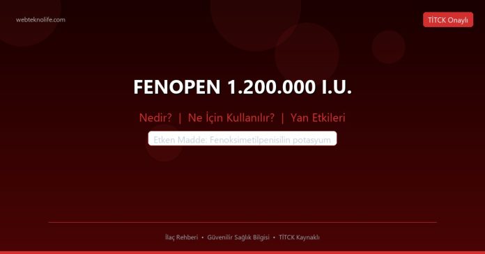FENOPEN 1.200.000 I.U. nedir ne işe yarar - ilaç bilgisi