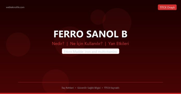 FERRO SANOL B nedir ne işe yarar - ilaç bilgisi