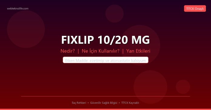 FIXLIP 10/20 MG nedir ne işe yarar - ilaç bilgisi