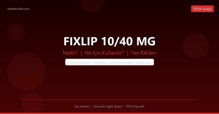 FIXLIP 10/40 MG nedir ne işe yarar - ilaç bilgisi