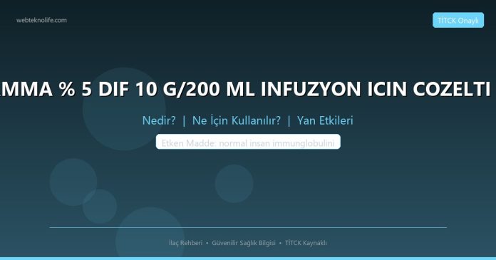 FLEBOGAMMA % 5 DIF 10 G/200 ML INFUZYON ICIN COZELTI ICEREN 1 nedir ne işe yarar - ilaç bilgisi