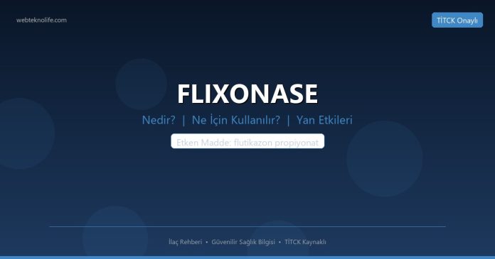 FLIXONASE nedir ne işe yarar - ilaç bilgisi