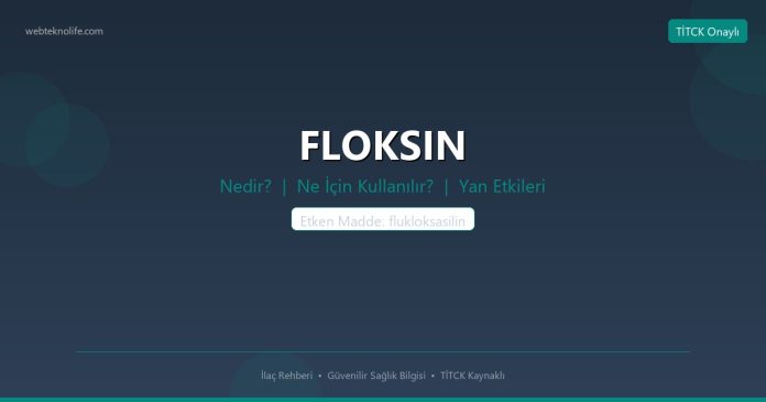 FLOKSIN nedir ne işe yarar - ilaç bilgisi
