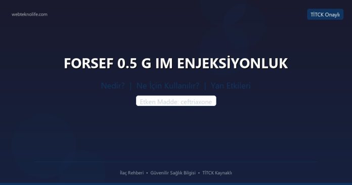 FORSEF 0.5 G IM ENJEKSİYONLUK nedir ne işe yarar - ilaç bilgisi