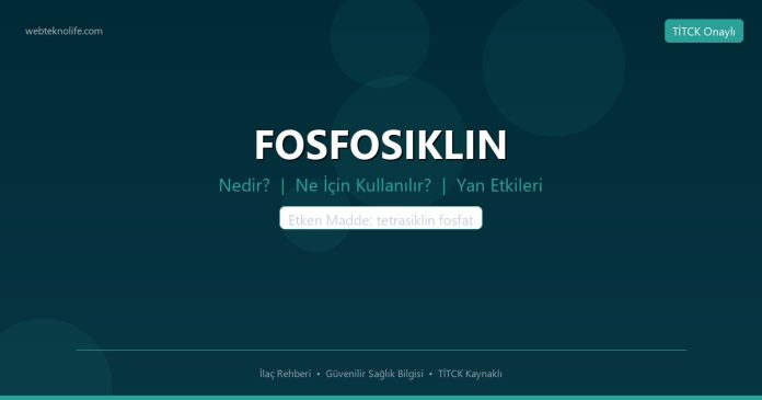 FOSFOSIKLIN nedir ne işe yarar - ilaç bilgisi