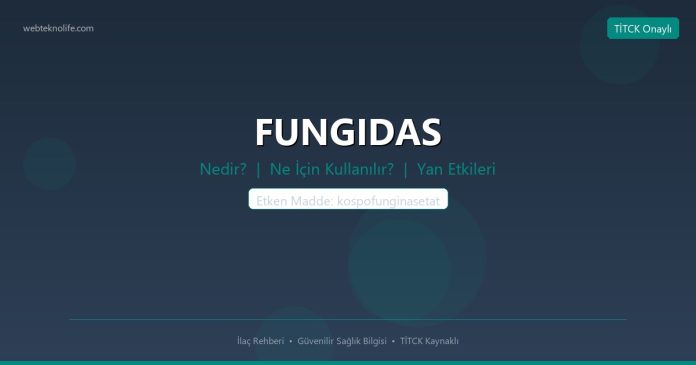 FUNGIDAS nedir ne işe yarar - ilaç bilgisi