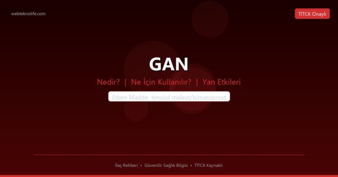 GAN nedir ne işe yarar - ilaç bilgisi