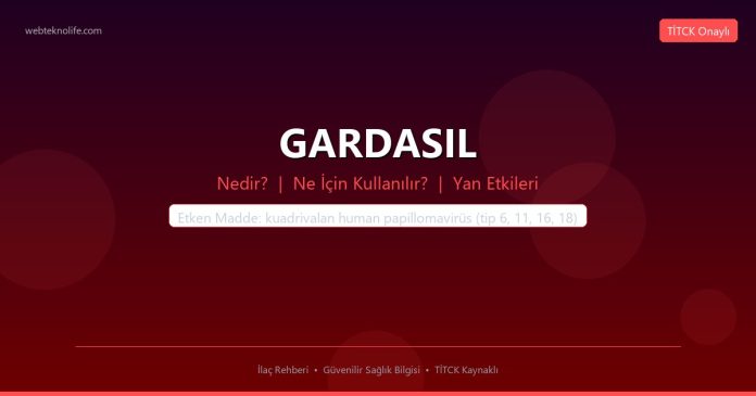 GARDASIL nedir ne işe yarar - ilaç bilgisi