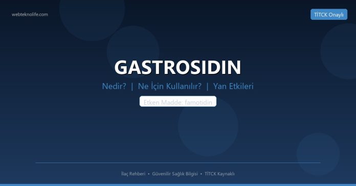 GASTROSIDIN nedir ne işe yarar - ilaç bilgisi