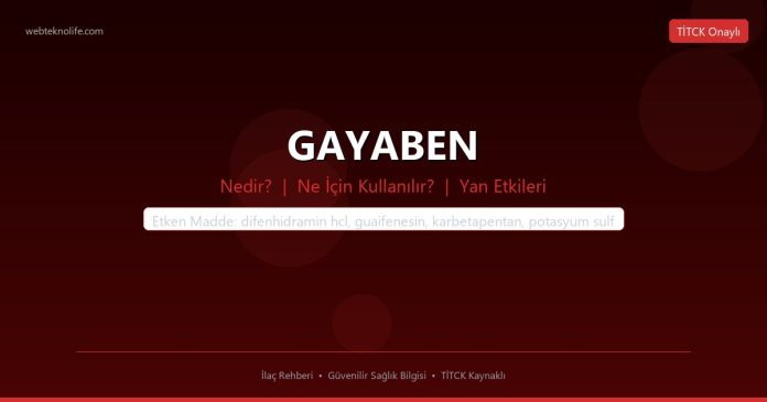 GAYABEN nedir ne işe yarar - ilaç bilgisi
