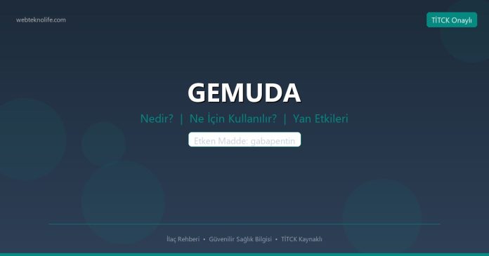 GEMUDA nedir ne işe yarar - ilaç bilgisi