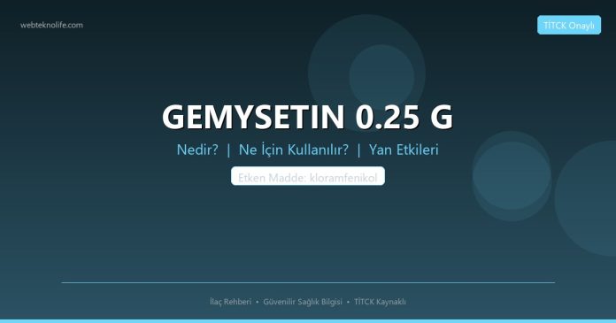GEMYSETIN 0.25 G nedir ne işe yarar - ilaç bilgisi