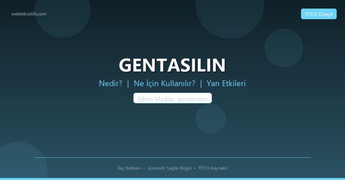 GENTASILIN nedir ne işe yarar - ilaç bilgisi