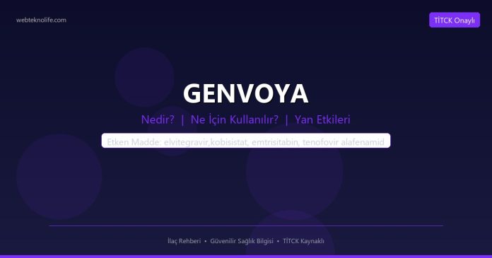 GENVOYA nedir ne işe yarar - ilaç bilgisi