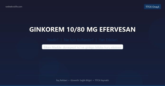 GINKOREM 10/80 MG EFERVESAN nedir ne işe yarar - ilaç bilgisi