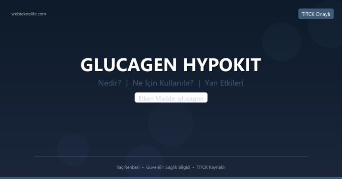 GLUCAGEN HYPOKIT nedir ne işe yarar - ilaç bilgisi