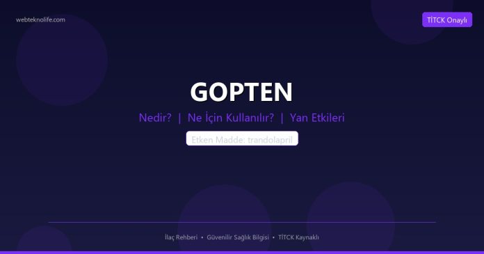 GOPTEN nedir ne işe yarar - ilaç bilgisi
