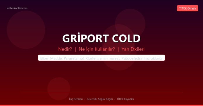 GRİPORT COLD nedir ne işe yarar - ilaç bilgisi