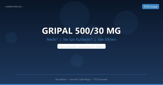 GRIPAL 500/30 MG nedir ne işe yarar - ilaç bilgisi