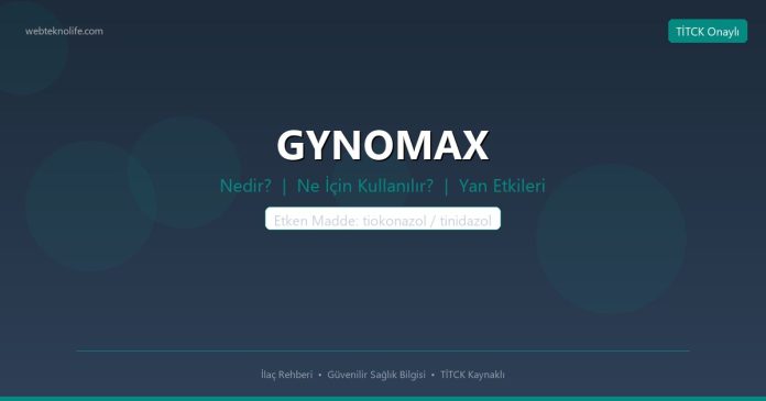 GYNOMAX nedir ne işe yarar - ilaç bilgisi