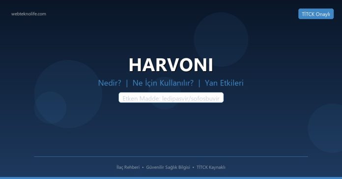 HARVONI nedir ne işe yarar - ilaç bilgisi