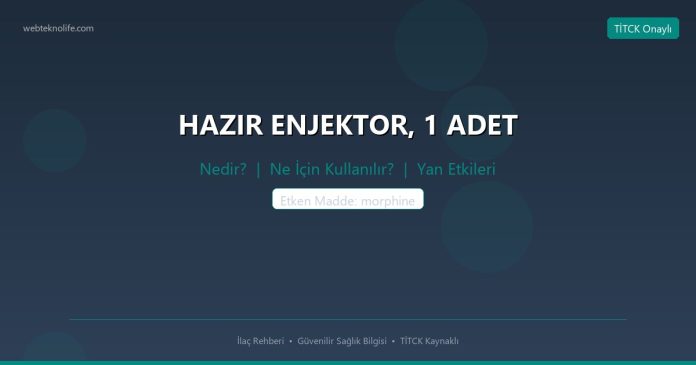 HAZIR ENJEKTOR, 1 ADET nedir ne işe yarar - ilaç bilgisi