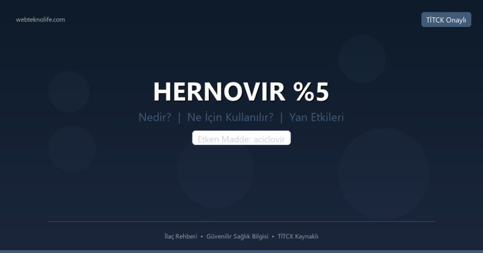 HERNOVIR %5 nedir ne işe yarar - ilaç bilgisi