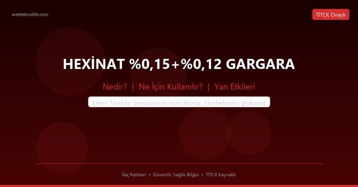 HEXİNAT %0,15+%0,12 GARGARA nedir ne işe yarar - ilaç bilgisi