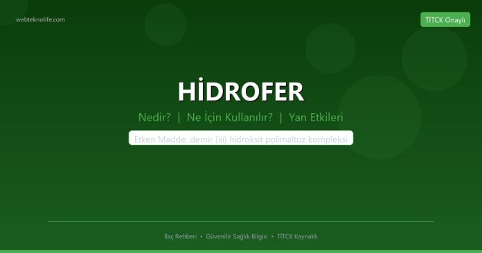 HİDROFER nedir ne işe yarar - ilaç bilgisi