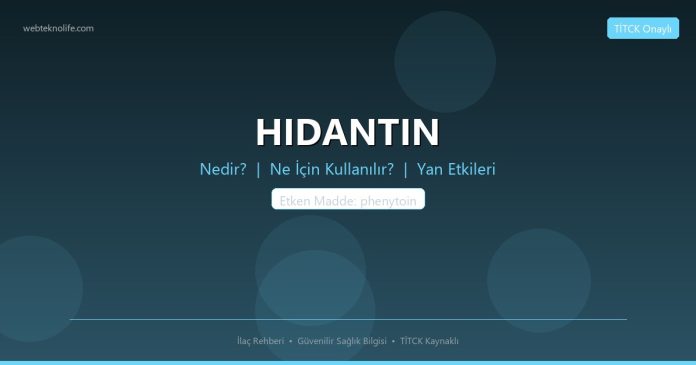 HIDANTIN nedir ne işe yarar - ilaç bilgisi