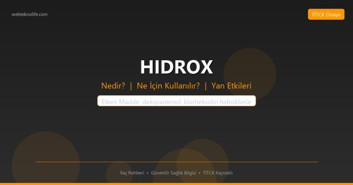 HIDROX nedir ne işe yarar - ilaç bilgisi