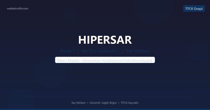 HIPERSAR nedir ne işe yarar - ilaç bilgisi
