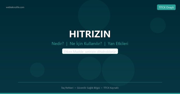 HITRIZIN nedir ne işe yarar - ilaç bilgisi
