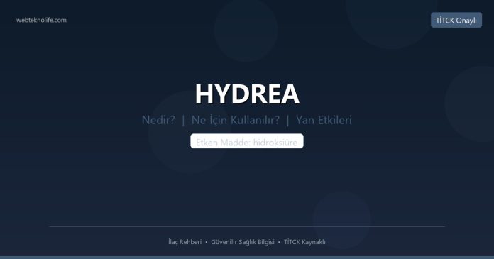 HYDREA nedir ne işe yarar - ilaç bilgisi