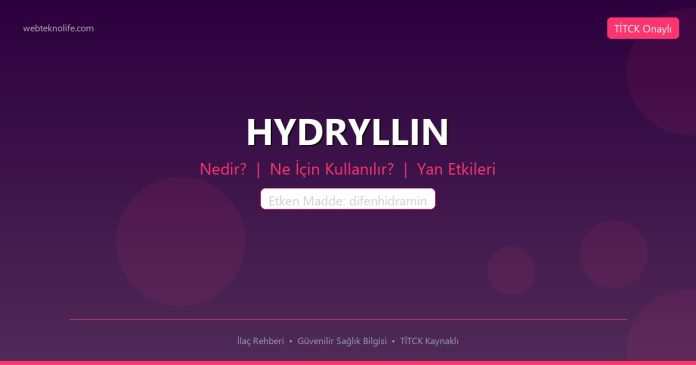 HYDRYLLIN nedir ne işe yarar - ilaç bilgisi
