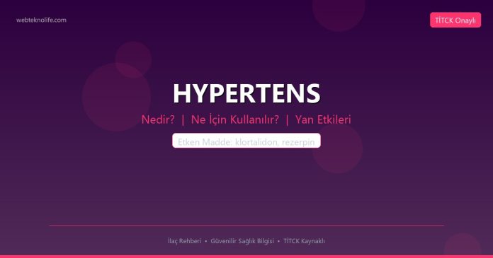HYPERTENS nedir ne işe yarar - ilaç bilgisi