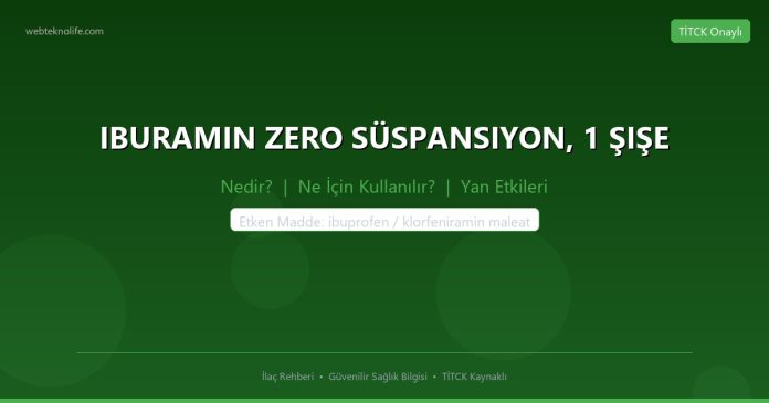 IBURAMIN ZERO SÜSPANSIYON, 1 ŞIŞE nedir ne işe yarar - ilaç bilgisi