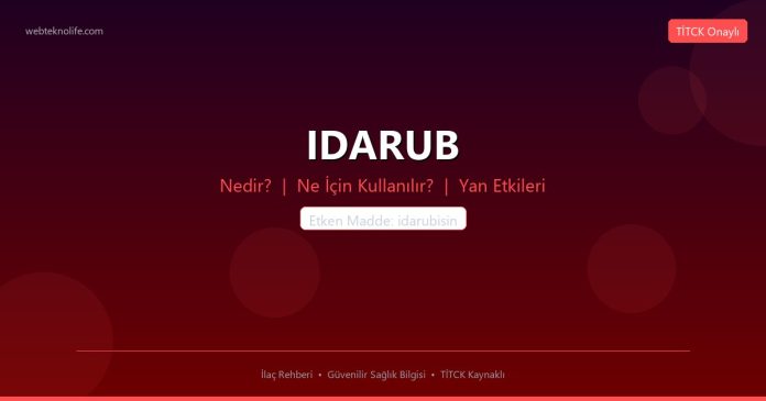 IDARUB nedir ne işe yarar - ilaç bilgisi