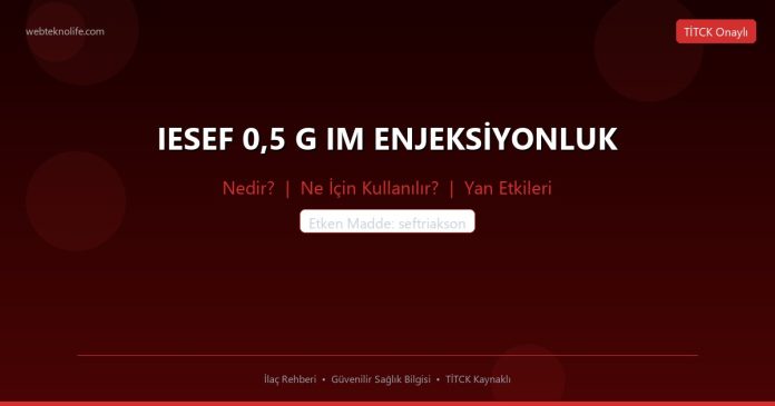IESEF 0,5 G IM ENJEKSİYONLUK nedir ne işe yarar - ilaç bilgisi