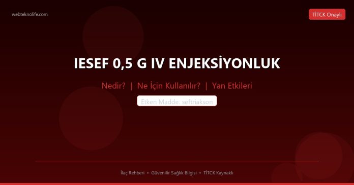 IESEF 0,5 G IV ENJEKSİYONLUK nedir ne işe yarar - ilaç bilgisi