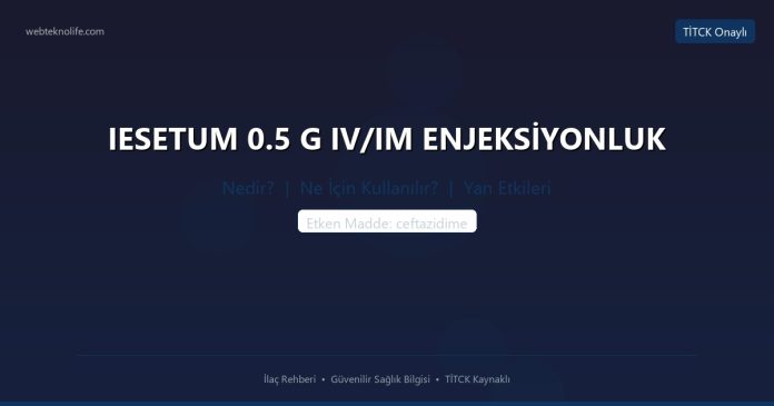 IESETUM 0.5 G IV/IM ENJEKSİYONLUK nedir ne işe yarar - ilaç bilgisi