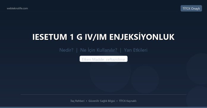 IESETUM 1 G IV/IM ENJEKSİYONLUK nedir ne işe yarar - ilaç bilgisi