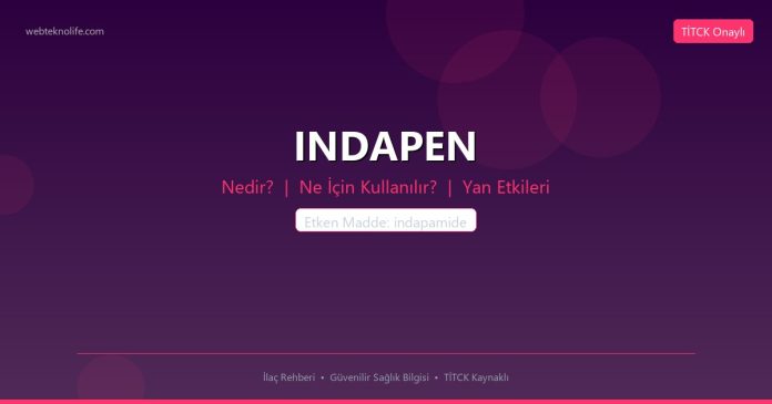 INDAPEN nedir ne işe yarar - ilaç bilgisi