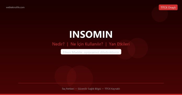 INSOMIN nedir ne işe yarar - ilaç bilgisi