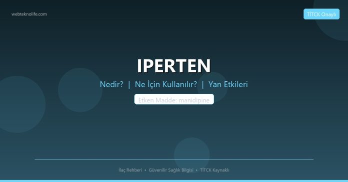IPERTEN nedir ne işe yarar - ilaç bilgisi
