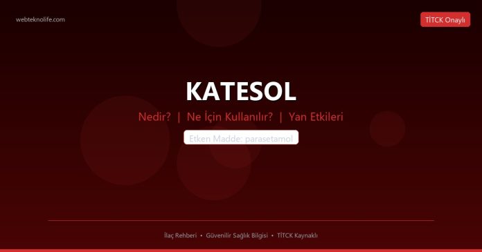 KATESOL nedir ne işe yarar - ilaç bilgisi
